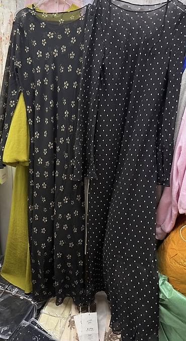 slim patch: Повседневное платье, Длинная модель, Шифон, Прямое, 2XL — 2