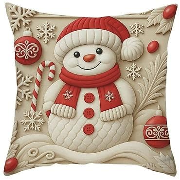 вязаные наволочки: Декоративные подушки наволочки с новогодними принтами — 9