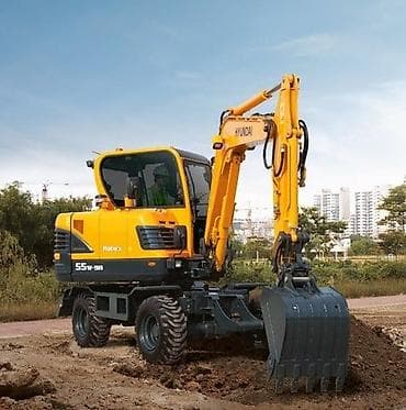 Услуги экскаватора: УСЛУГИ Колесный экскаватор Hyundai R55W-9A - Тип: компактный колесный — 1