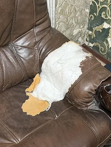 кресло кожаное офисное: Комплект мягкой мебели, цвет - Коричневый — 4