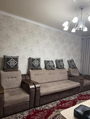 румынская стенка: Комплект мягкой мебели, Б/у, Самовывоз, цвет - Коричневый — 5