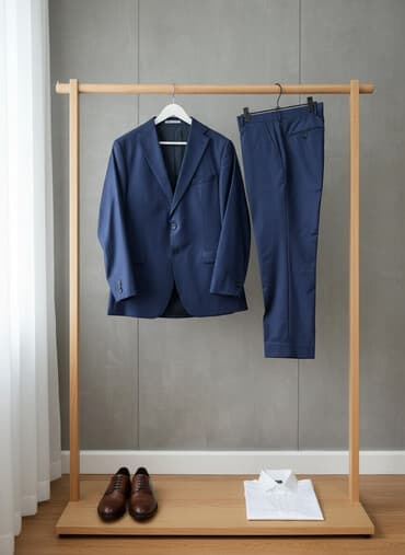 прокат мужских костюмов [возьми на прокат] бишкек фото: Мужской костюм, L, XL, Daniel Perry, Б/у, цвет - Синий — 1