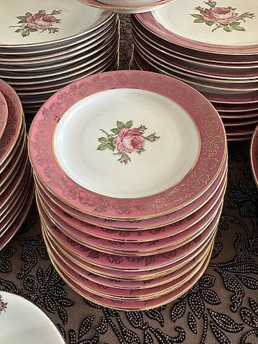 Аксессуары для кухни: Столовый сервиз “Роза” ГДР на 12 персон в идеальном состоянии — 5