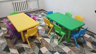 зелен: Комплект детского стола и стула — 4