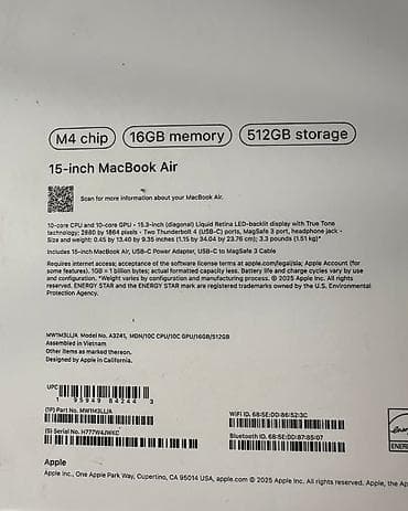 Ноутбуки Apple (MacBook): Ультрабук, Новый, Apple M4, ОЗУ, RAM: 16 ГБ — 3
