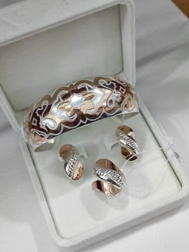 свадебное платье для высокой невесты: Набор украшений, Проба 925, Женские, Новый — 3