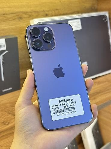 IPhone 14 Pro Max, Б/у, 128 ГБ, Deep Purple, Коробка, 89 % at lalafo.kg IPhone 14 Pro Max, Б/у, 128 ГБ, Deep Purple, Коробка, 89 %