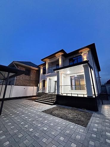 планировка дома: Современный двухэтажный дом в классическом стиле с подсветкой фасада и — 3