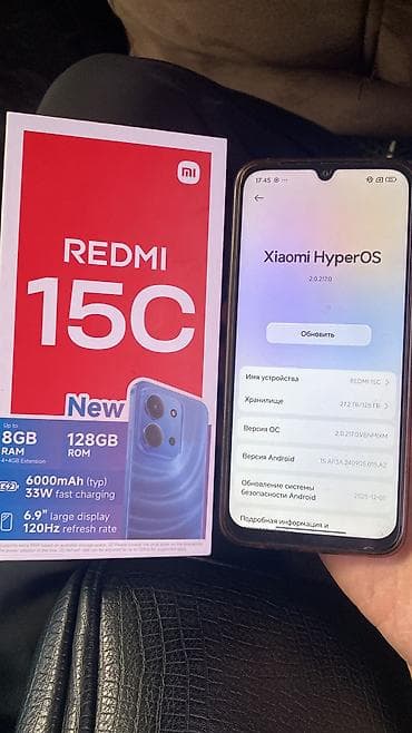 redmi 2: Redmi, Redmi 15C, Новый, 128 ГБ, цвет - Черный, 2 SIM — 2