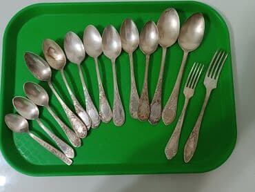 Туфли: Мельхиор времен СССР Набор столовых приборов из металла с декоративной — 3