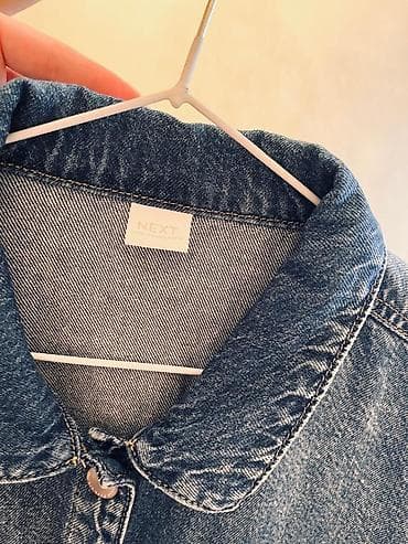 джинсы куртки: Джинсовая oversize-рубашка/джекет Next на 140 см - Бренд: Next — 2