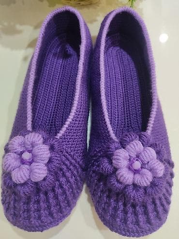 фиолетовая: Домашние тапочки, 38.5, Новый, цвет - Фиолетовый, Самовывоз — 4