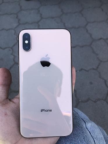 IPhone Xs, Б/у, 256 ГБ, Золотой, Чехол, 73 %