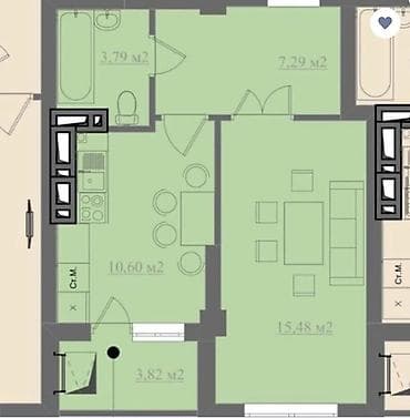 ордо инвест: 1 комната, 42 м², Элитка, 9 этаж, Евроремонт — 7