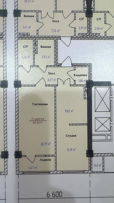 turpan tower: 1 комната, 65 м², Элитка, 10 этаж, Готовая ПСО (под самоотделку) — 2