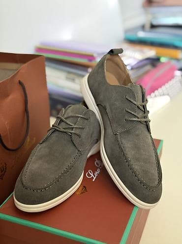 замш кожа: Мужские туфли, 38, Loro Piana, Новый, цвет - Серый, Самовывоз, Платная доставка — 2