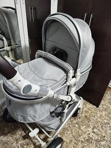 игрушечные коляски для детей: Коляска, цвет - Серебристый, Новый — 4