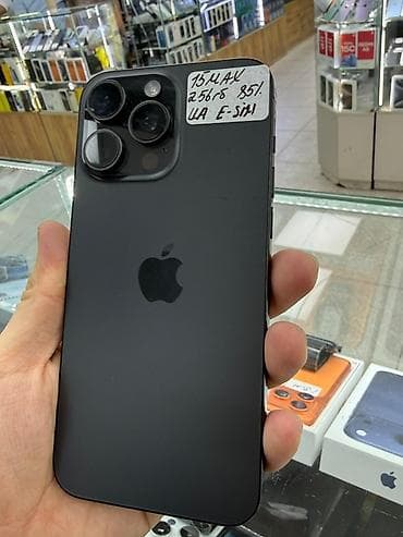 IPhone 15 Pro Max, Б/у, 256 ГБ, Black Titanium, 85 % at lalafo.kg IPhone 15 Pro Max, Б/у, 256 ГБ, Black Titanium, 85 %