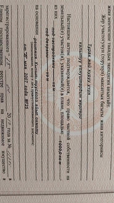 кыймылсыз мулк базар: 10 соток — 6