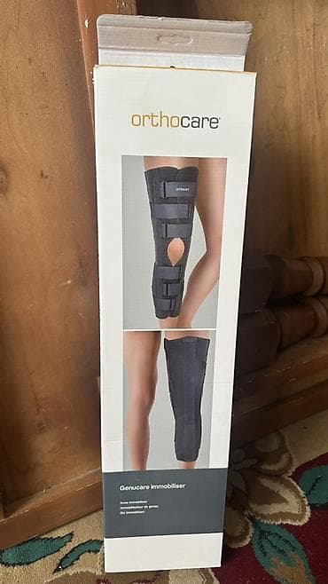 Ходунки, костыли, трости, роллаторы: Пара подмышечных костылей + фикстатор колена Orthocare Genucare — 2