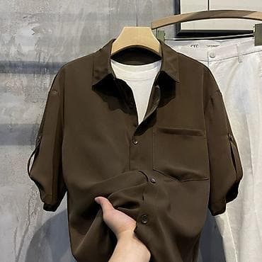 одежд: Мужская рубашка, 5XL, Lining, Новый, цвет - Коричневый, Самовывоз — 1