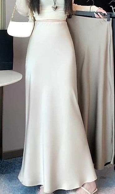 Юбка, Макси, Атлас, По талии