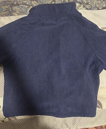 Велюровая/вельветовая куртка на молнии - Цвет: тёмно-синий (navy) -