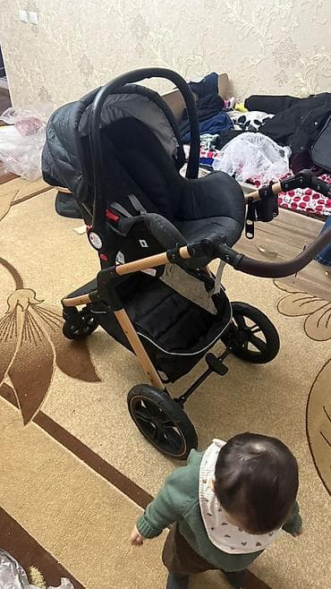 детская коляска ош: Коляска, цвет - Черный — 5