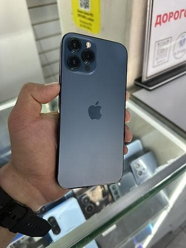 IPhone 12 Pro Max, Колдонулган, 256 ГБ, Pacific Blue, Кабель, 79 %