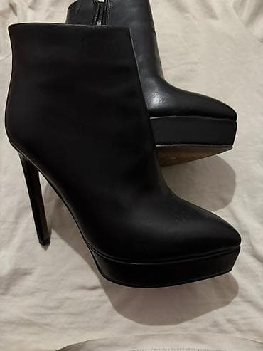 Сапоги: Женские ботильоны на высокой шпильке с платформой. - Цвет: черный — 1