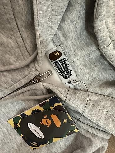 Толстовкалар: Худи A Bathing Ape (BAPE) на молнии - Цвет: меланжевый серый - Фасон — 4