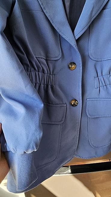 трикотажный пиджак: Женский жакет Trendyol, цвет пыльно‑голубой. - Фасон: приталенный за — 3