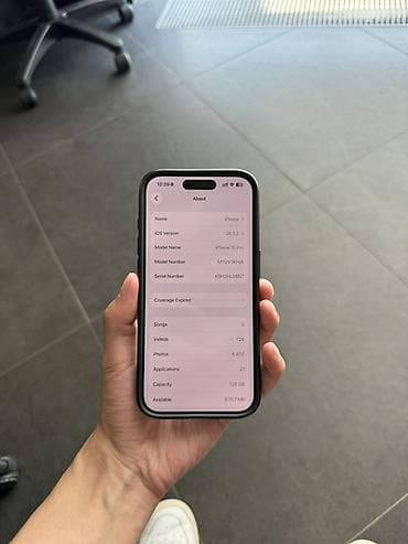 nothing iphone: IPhone 15 Pro, Б/у, 128 ГБ, Black Titanium, Зарядное устройство, Кабель, Коробка, 81 % — 7