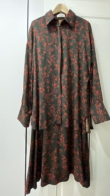 Брюки: Платье-рубашка Clothe - Длина: макси - Цвет: графитовый/черный с — 8