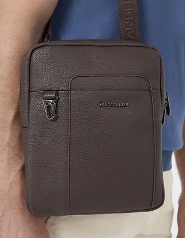 Барсетки: Классическая сумка, Материал: Экокожа, Застежка на молнии, Мужские, Новый — 1