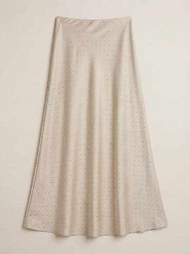 Юбка, Модель юбки: Трапеция, Миди, Атлас, По талии