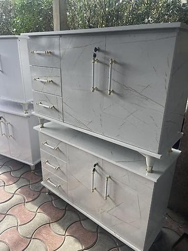 угловые столы для офиса: Комплект офисной мебели, Шкаф, ДСП, цвет - Серый — 8