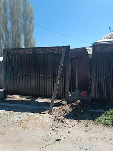 ручные откатные ворота: Распашные металлические ворота с калиткой - Тип: откатные ворота на — 2