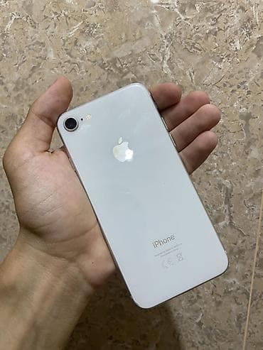 IPhone 8, Б/у, 64 ГБ, Белый, Чехол, 100 %