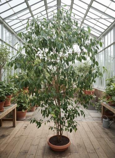 цена фикуса: Крупный комнатный фикус Бенджамина в горшке. - Высота растения — 1