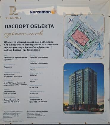 готовые квартиры в рассрочку в бишкеке 2023 год: 3 комнаты, 94 м², Элитка, 13 этаж, ПСО (под самоотделку) — 18