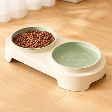 сухой корм: Двойная миска для домашних животных с подставкой - Комплект — 1