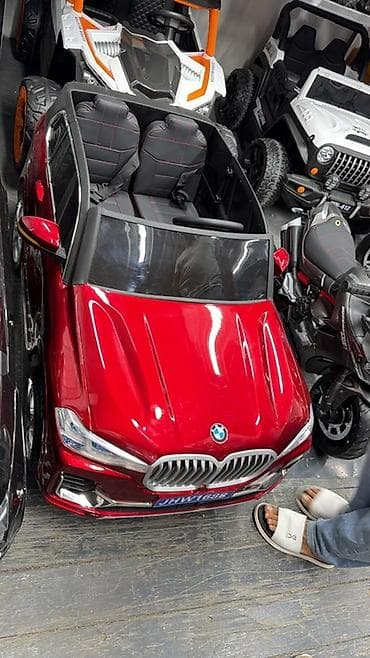 дети машина: Детский электромобиль BMW, двухместный, красный металлик. - — 2