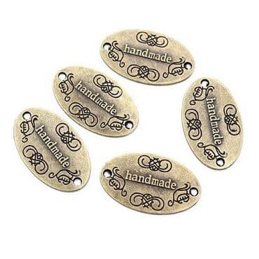 Бирка, металлический сплав, овальная форма, ручная работа, этикетки с