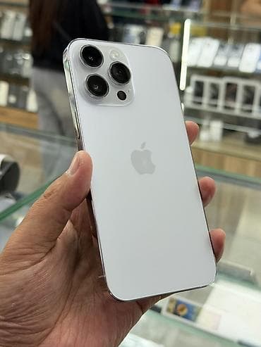 IPhone 13 Pro Max, Б/у, 128 ГБ, White Titanium, Защитное стекло, Чехол, 83 % — 1