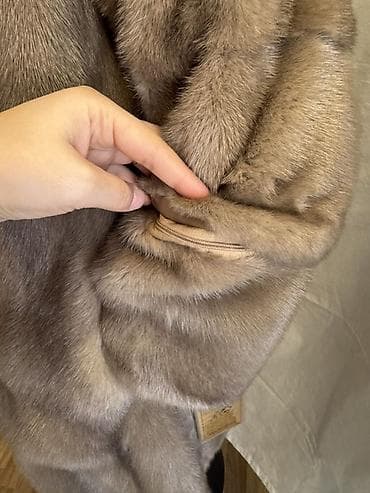 мех воротник: Шуба, Норка, По колено — 4