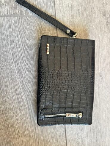 у настоящей женщины должна быть сумка: Клатч/барсетка из черной кожи под крокодила. - Формат: прямоугольный — 1