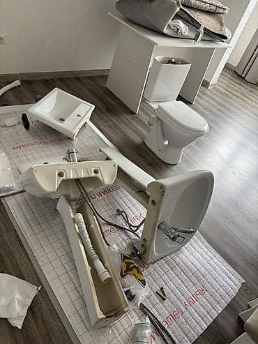 унитазы: Раковина для ванной, Особенности: Глянцевое, Квадратная форма, Материал: Керамика — 1