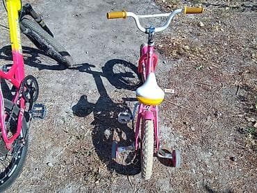 двухколёсные самокаты: Үч велосипед сатвы 1) Детский велосипед Starke (розовый) - Колеса — 7