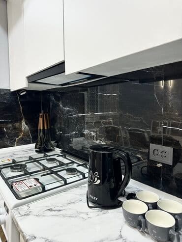 квартира на ночь бишкек количество мест 4: 2 бөлмө, Душ кабинасы, Жаздык, жууркан-төшөк каптары, Кондиционер — 4